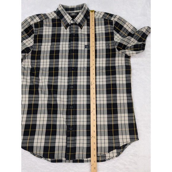 Harley Davidson Shirt Men's L Black Check Plaid Button Down Logo - Picture 8 of 13